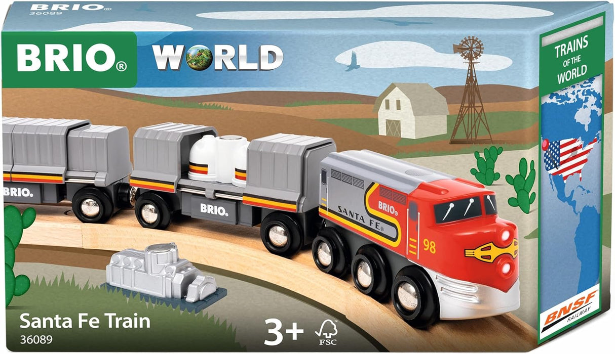 BRIO World 36089 - Santa Fe Train - Wooden Railway Accessories - Railway Toy Train for Kids 3+