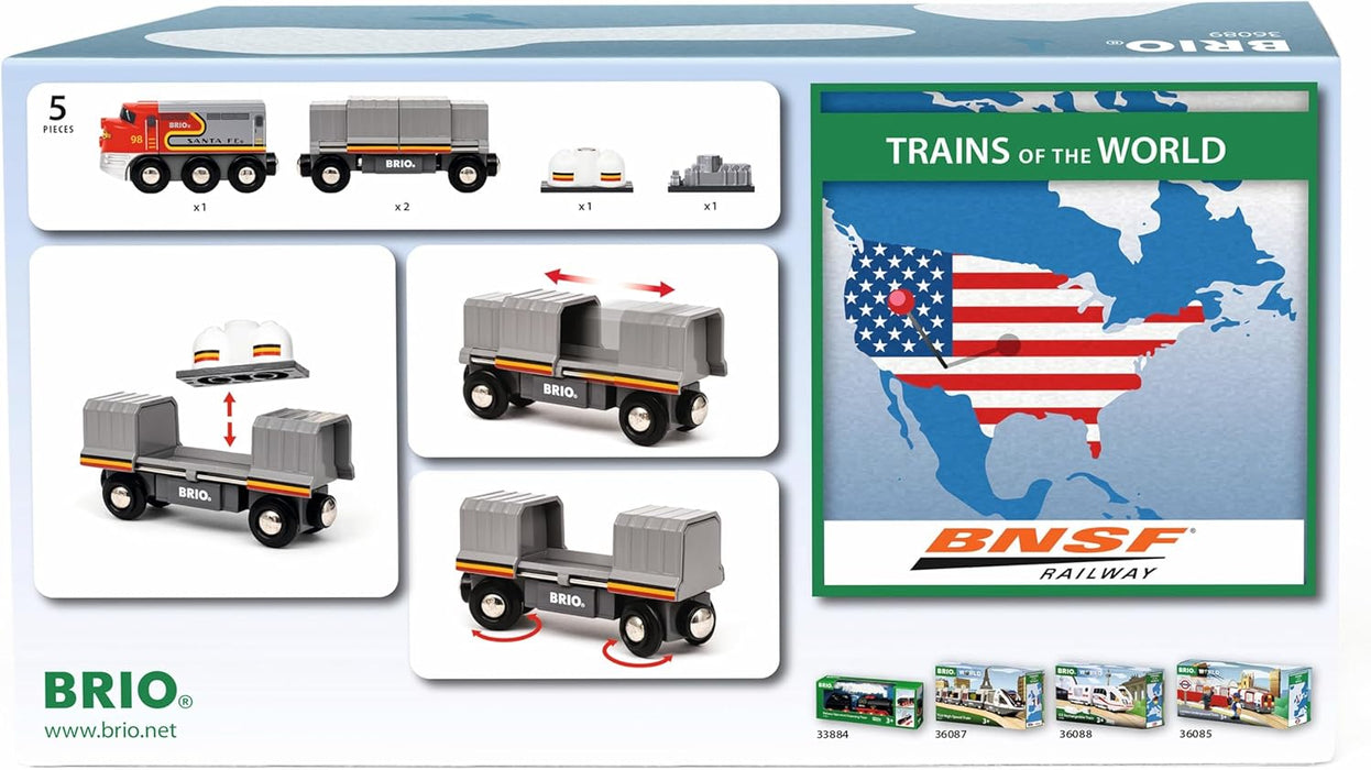 BRIO World 36089 - Santa Fe Train - Wooden Railway Accessories - Railway Toy Train for Kids 3+