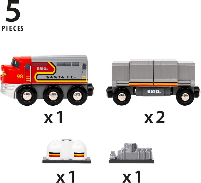 BRIO World 36089 - Santa Fe Train - Wooden Railway Accessories - Railway Toy Train for Kids 3+