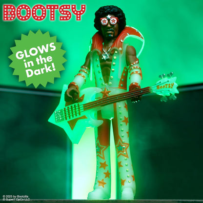 Super7 Bootsy Collins (Glow) - 3.75" Bootsy Collins Action Figure with Accessory Classic Music Collectibles and Retro Toys