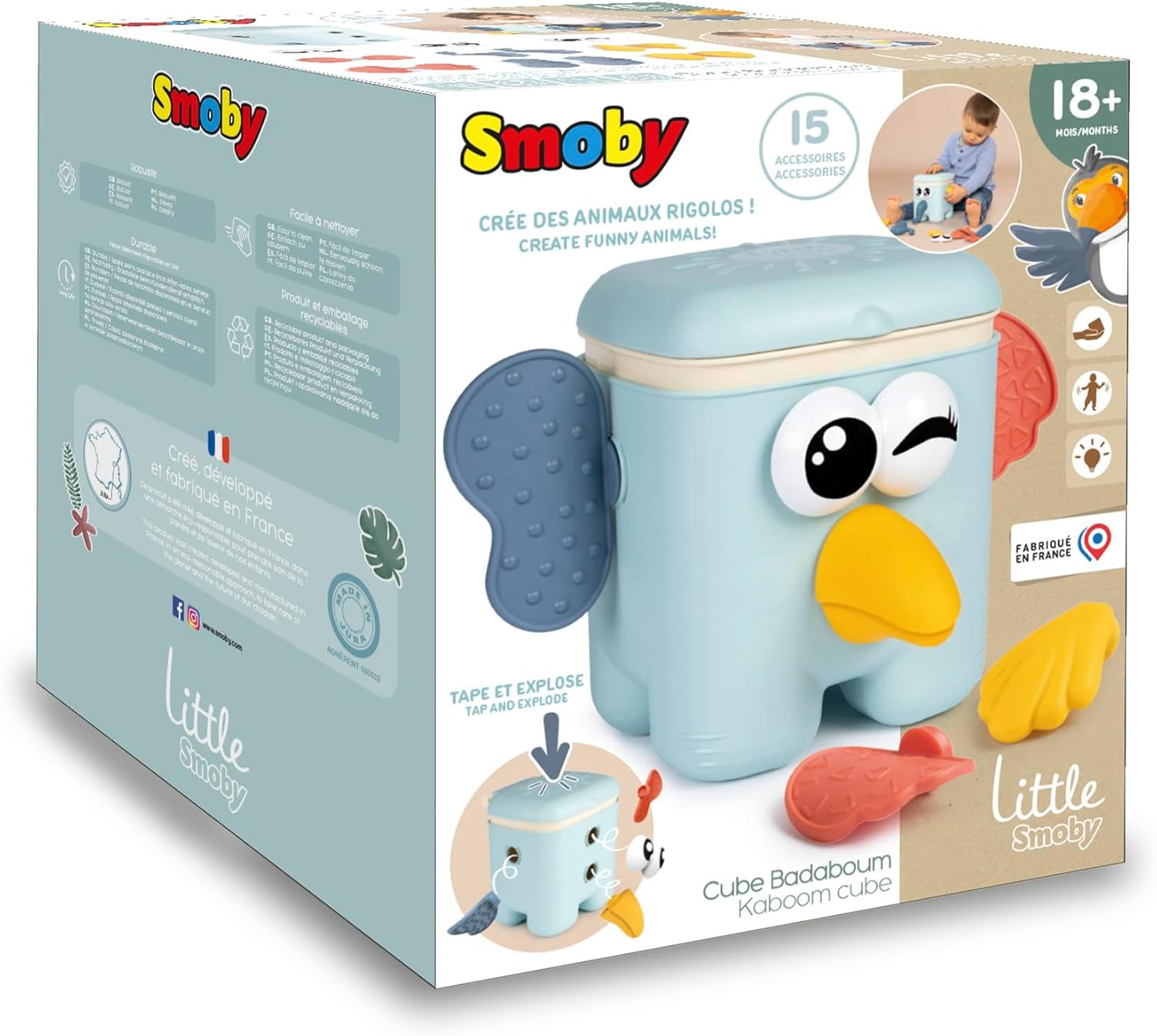 Smoby - Little Smoby Kaboom Kubus Dierenvormen 10dlg.