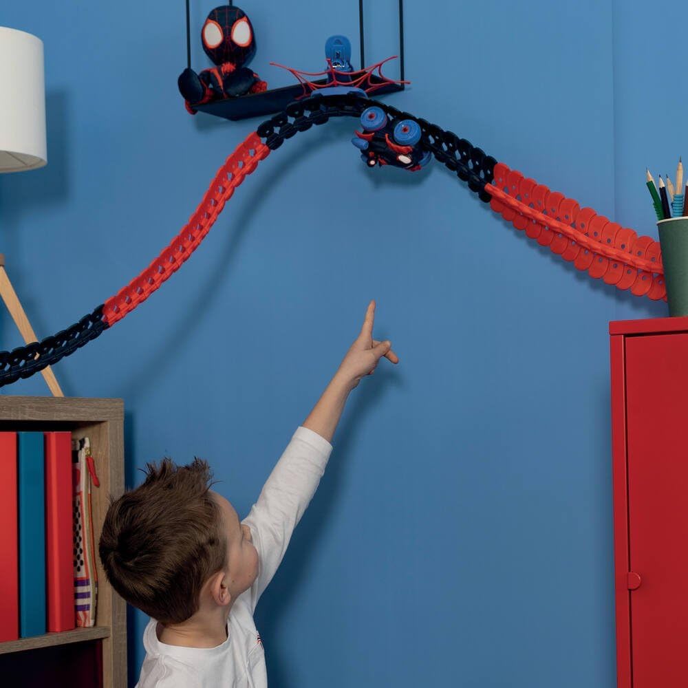 Smoby - Spidey FleXtreme Spin Set – 4,40 m autocircuit – 184 flexibele en modulaire tracks + 1 morele voertuig lichteffecten – 180926
