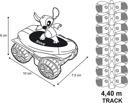 Smoby - Stitch FleXtreme - 4 meter 40 autocircuit - 184 flexibele en modulaire sporen + 1 voertuig Stitch lichteffecten - batterijen inbegrepen - 7600180927