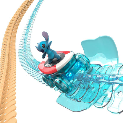 Smoby - Stitch FleXtreme - 4 meter 40 autocircuit - 184 flexibele en modulaire sporen + 1 voertuig Stitch lichteffecten - batterijen inbegrepen - 7600180927