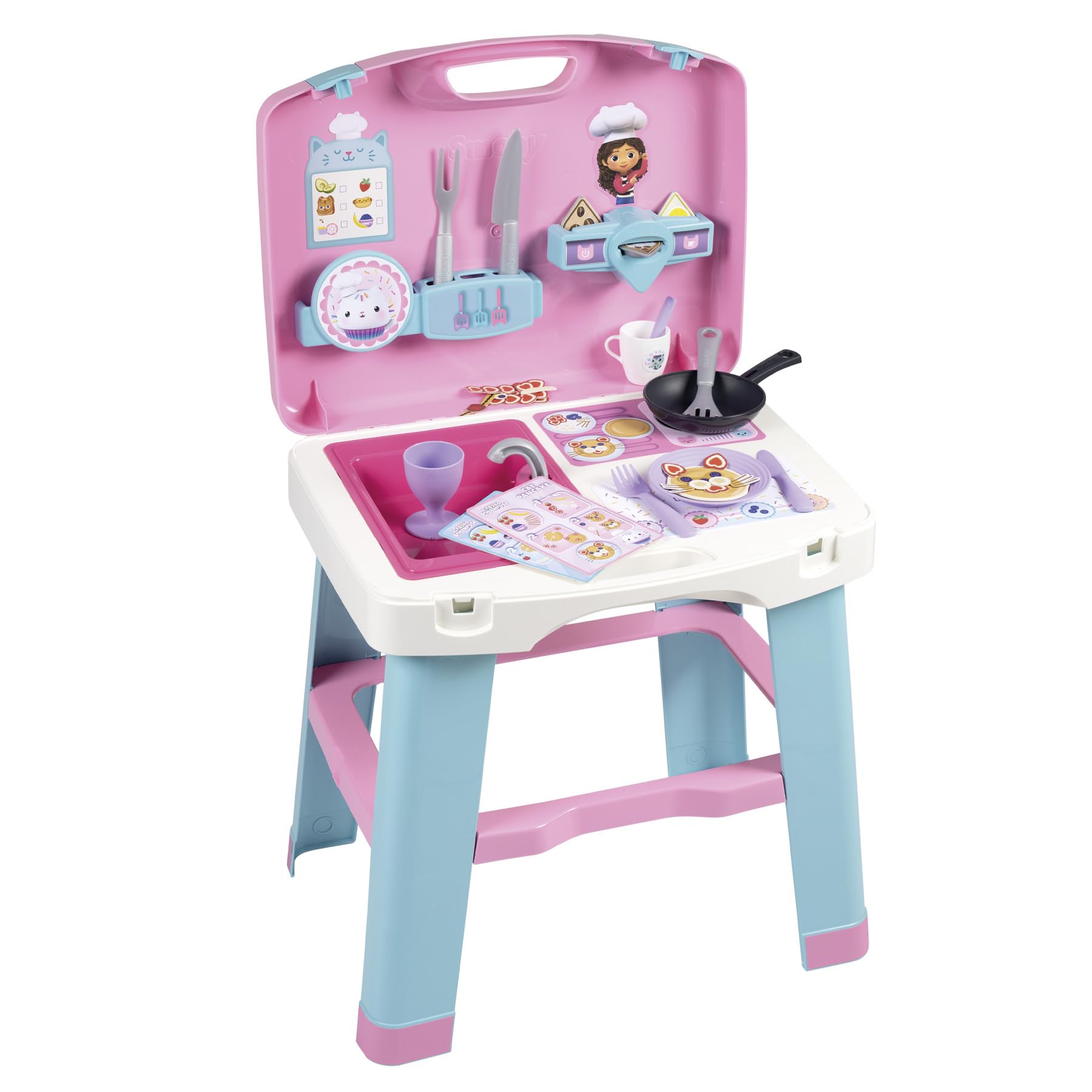 Smoby - Het poppenhuis van Gabby – draagbare keuken met transportkoffer en accessoires voor kinderen vanaf 3 jaar (7600311908