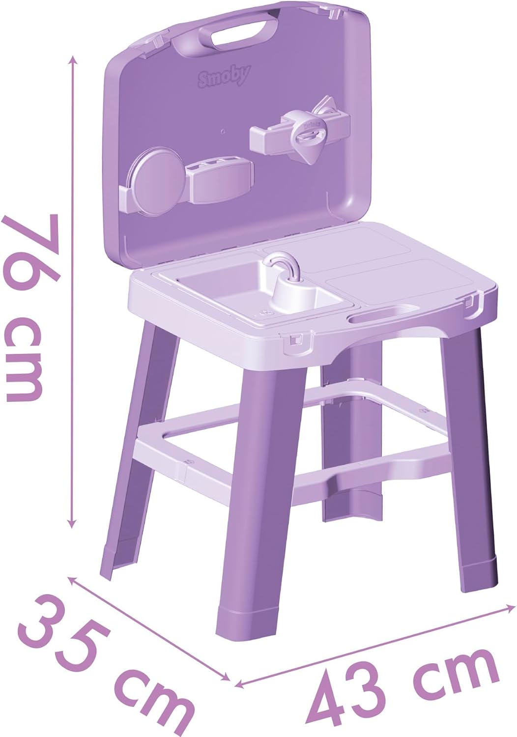 Smoby - Het poppenhuis van Gabby – draagbare keuken met transportkoffer en accessoires voor kinderen vanaf 3 jaar (7600311908