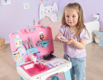 Smoby - Het poppenhuis van Gabby – draagbare keuken met transportkoffer en accessoires voor kinderen vanaf 3 jaar (7600311908