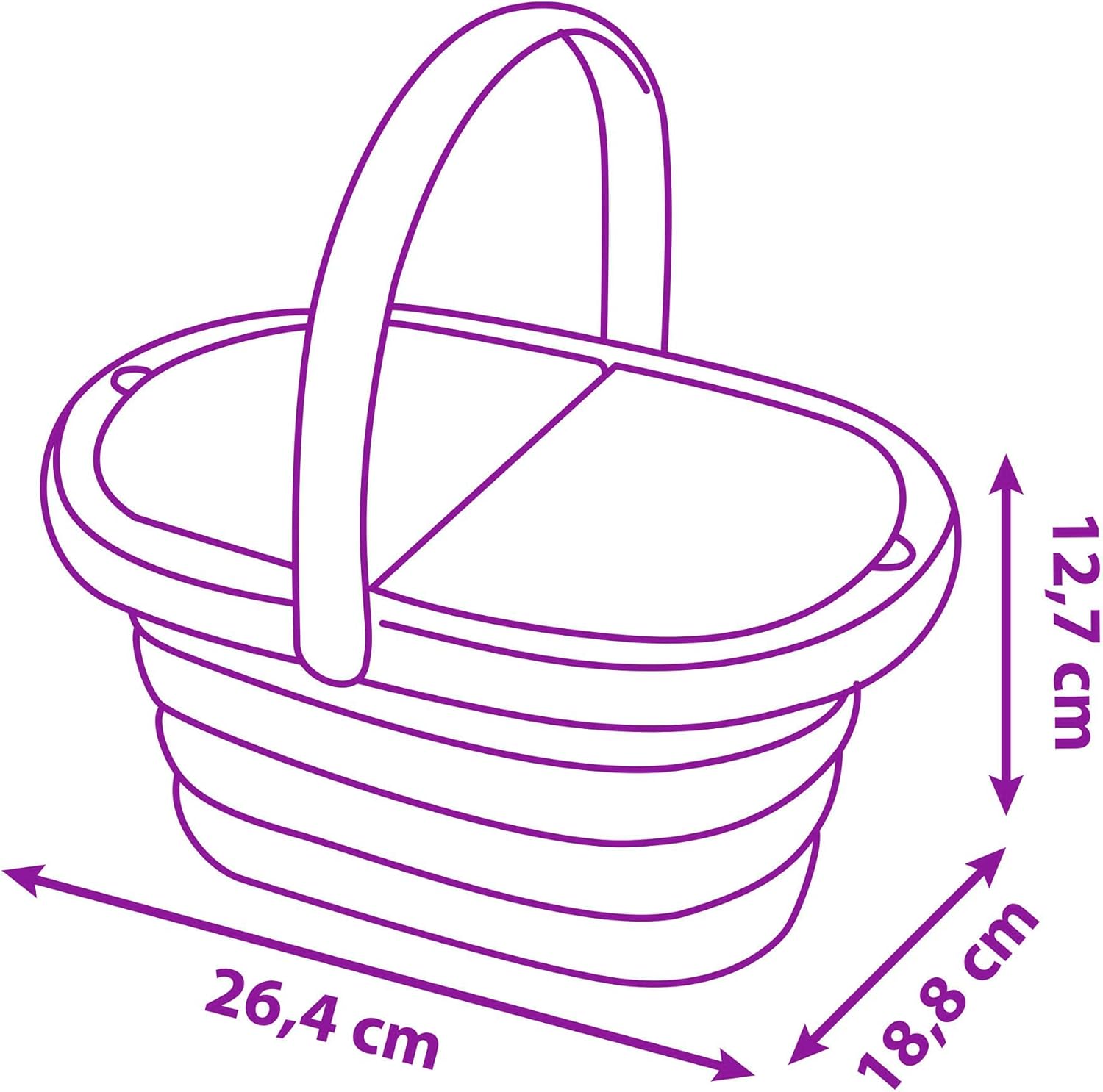 Smoby Cesta de Picnic Stitch - 19 Accesorios incluidos, con Tapa de 2 Partes, asa ergonómica, óptimo para niños a Partir de 3 años (7600312510