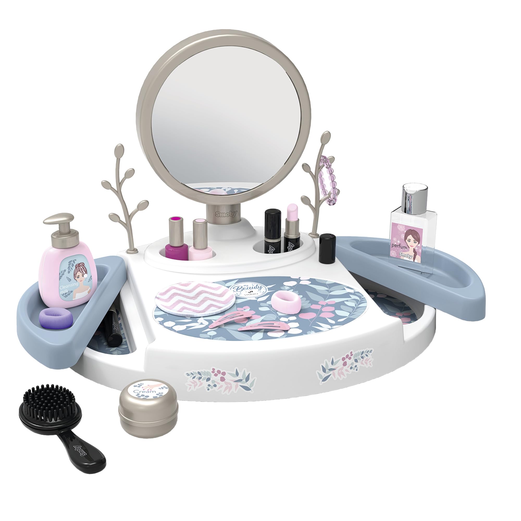 Smoby - My Beauty Vanity, 7600320252, +3 anni, specchiera da tavolo, 15 accessori, trucchi finti