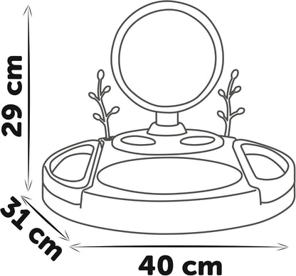 Smoby - My Beauty Vanity, 7600320252, +3 anni, specchiera da tavolo, 15 accessori, trucchi finti