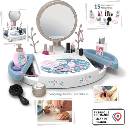 Smoby - My Beauty Vanity, 7600320252, +3 anni, specchiera da tavolo, 15 accessori, trucchi finti