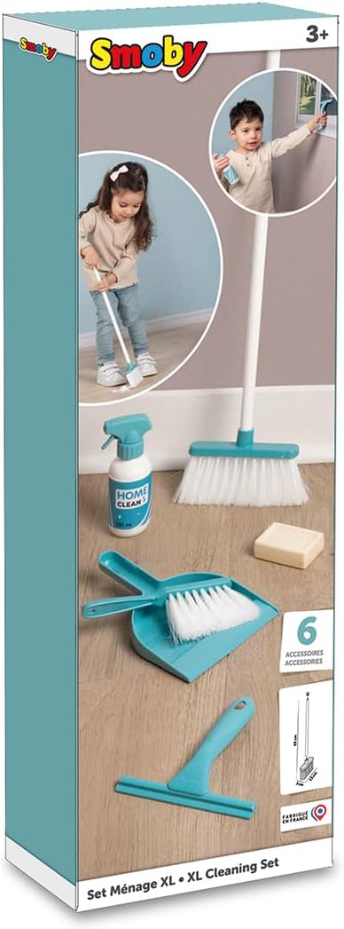 Smoby - Huishoudset XL – imitatiespeelgoed – bezem en bezem voor kinderen – 6 accessoires – 330321