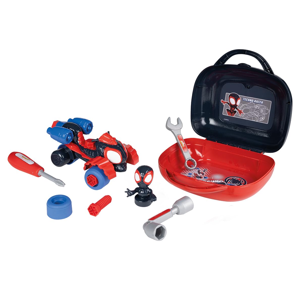 Smoby - Spidey Spin Box – gereedschapskoffer Miles Morales – knutselspeelgoed voor kinderen – 360928