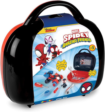 Smoby - Spidey Spin Box – gereedschapskoffer Miles Morales – knutselspeelgoed voor kinderen – 360928