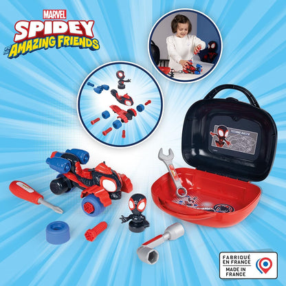 Smoby - Spidey Spin Box – gereedschapskoffer Miles Morales – knutselspeelgoed voor kinderen – 360928