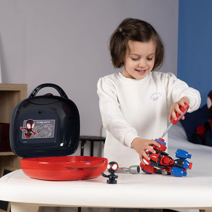 Smoby - Spidey Spin Box – gereedschapskoffer Miles Morales – knutselspeelgoed voor kinderen – 360928