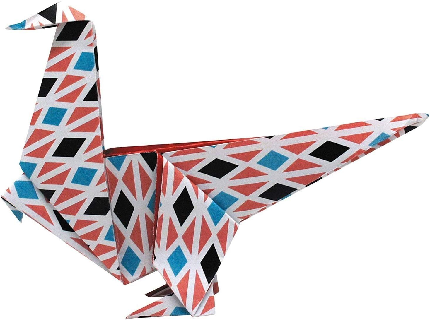 origami Dino vouwen 20 x 20 cm 20 stuks multicolor