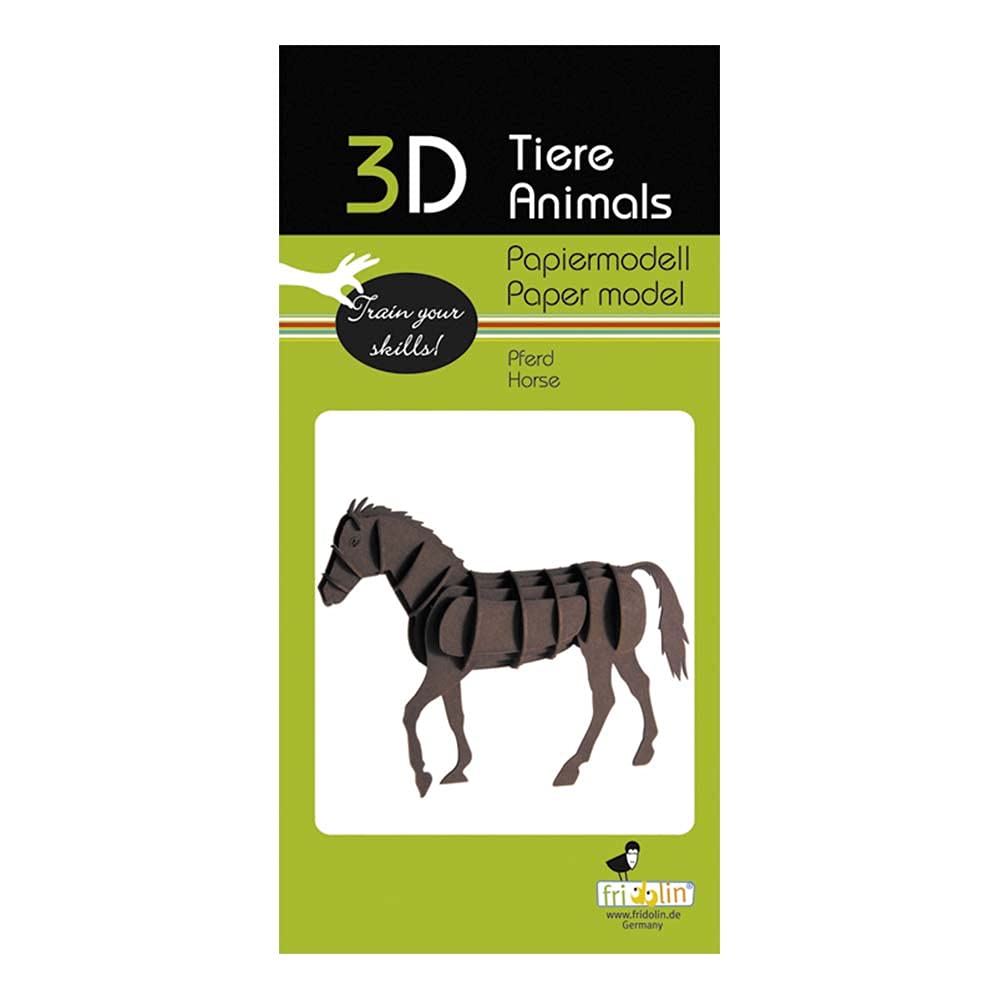 fFidolin 3D Papiermodell - Pferd, aus Papier, b/h/t: ca. 12 × 9 × 4,5 cm (montiert