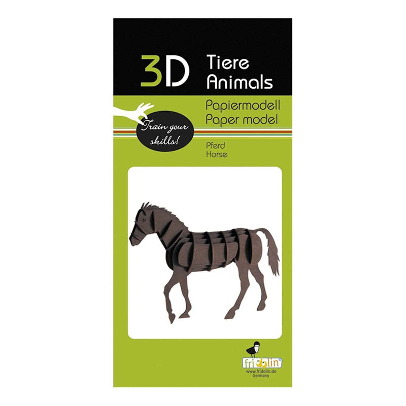 fFidolin 3D Papiermodell - Pferd, aus Papier, b/h/t: ca. 12 × 9 × 4,5 cm (montiert