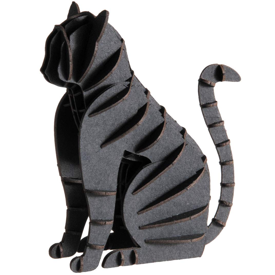 Fridolin 3D Papiermodell Katze schwarz