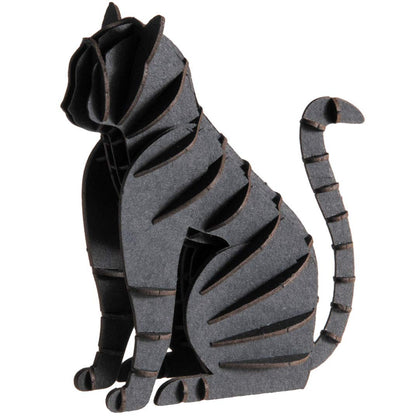 Fridolin 3D Papiermodell Katze schwarz