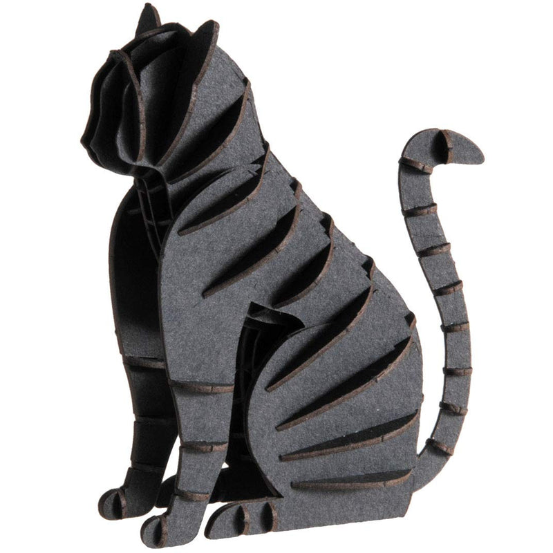 Fridolin 3D Papiermodell Katze schwarz