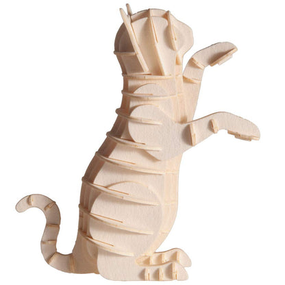 Fridolin 3D Papiermodell Katze weiß