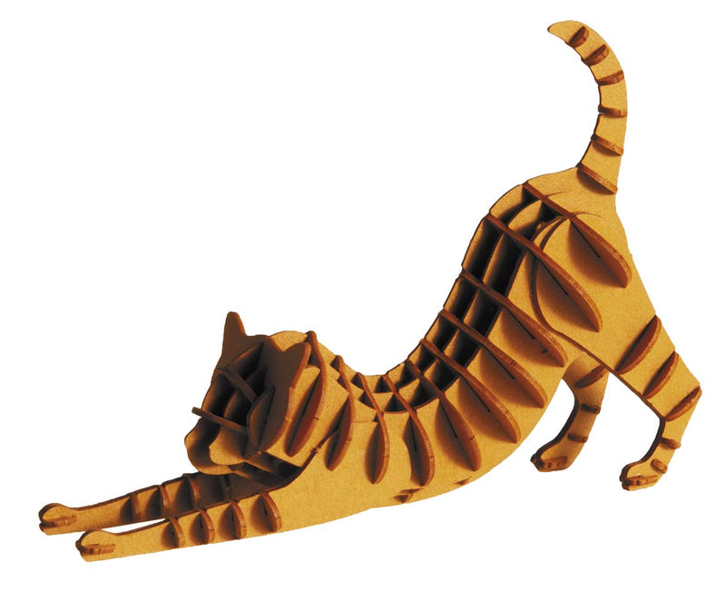 Fridolin 3D Papiermodell - Katze rotbraun