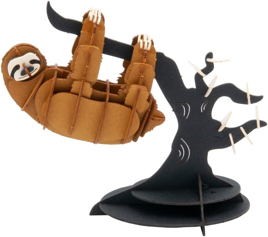 Fridolin 3D Papiermodell, Faultier, 12x10cm