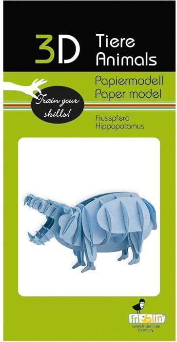 Fridolin 3D Papiermodell Flusspferd