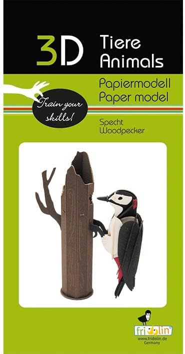 Fridolin 3D Papiermodell Specht
