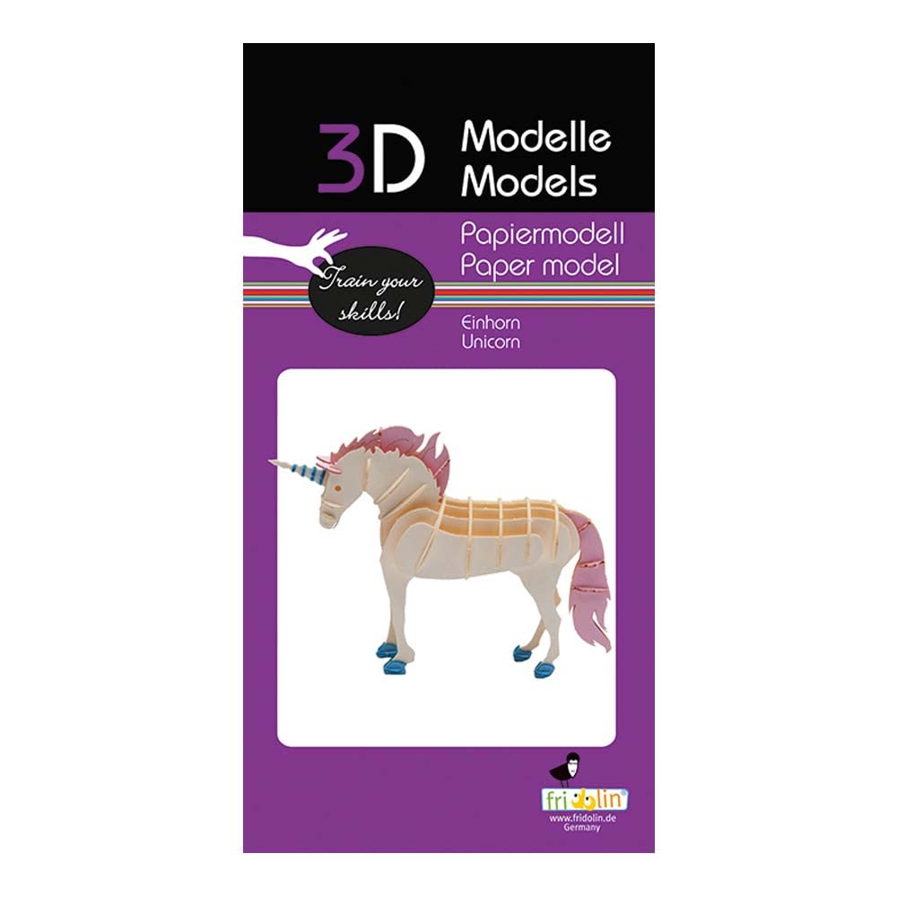 Fridolin 3D Papiermodell, Einhorn