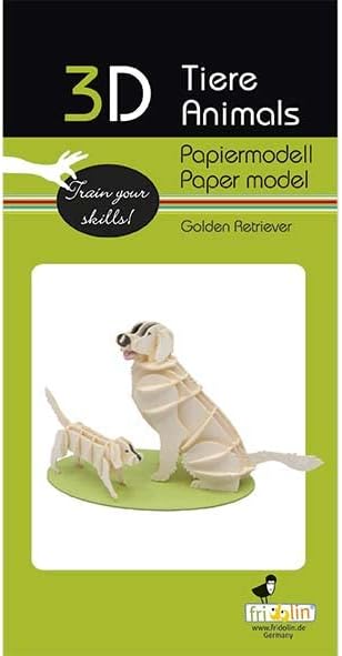 3D Paper Model Golden Retriever