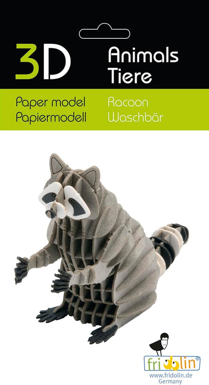 Fridolin 3D Papiermodell - Waschbär