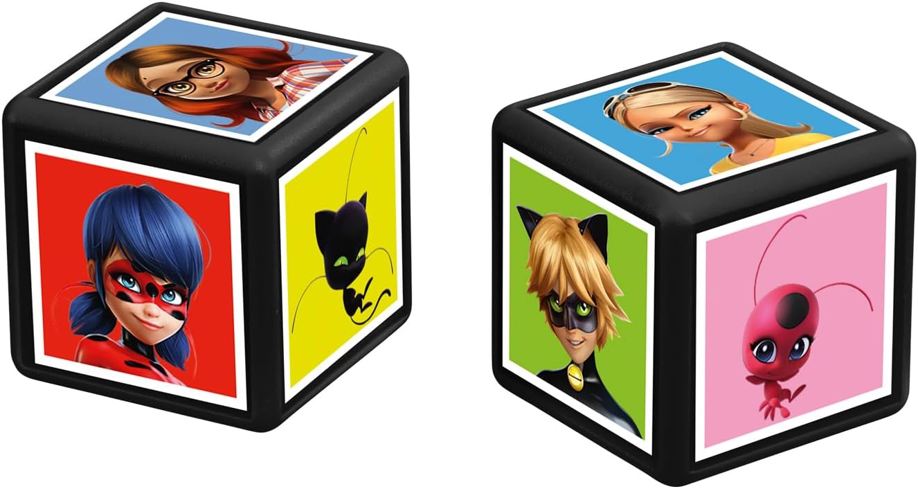 Top Trumps Match Miraculous - Juego De Mesa, Juegos Infantiles, Conecta 5 Dados Iguales En Tu Propio Tablero, Juego De Memoria 4 Años, Para 2 Jugadores