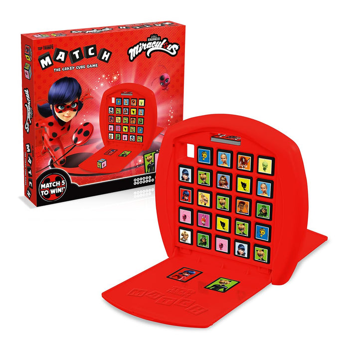 Top Trumps Match Miraculous - Juego De Mesa, Juegos Infantiles, Conecta 5 Dados Iguales En Tu Propio Tablero, Juego De Memoria 4 Años, Para 2 Jugadores