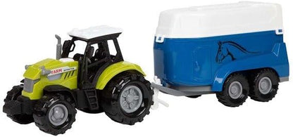 Ackers Ville Tractor en Trailer met Licht en Geluid, 10cm