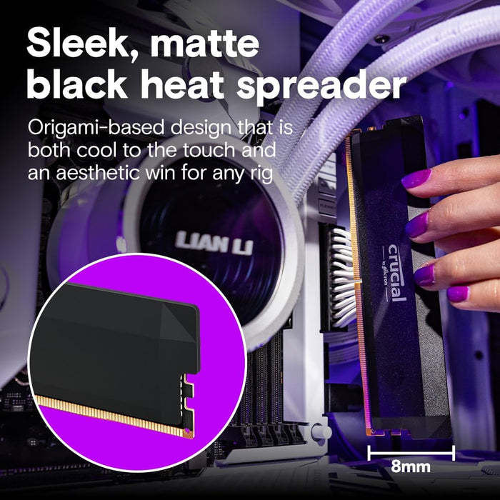 Crucial Pro DDR5 RAM 64GB Kit (2x32GB) 6000MHz CL40, Overclocking Gaming Memory, Intel XMP 3.0 / AMD EXPO, Computer Memory (PC), Black - CP2K32G60C40U5B