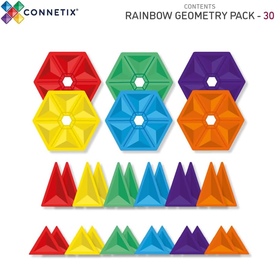 Connetix Regenboog Geometrie Pak 30 Stuks
