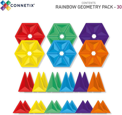 Connetix Regenboog Geometrie Pak 30 Stuks