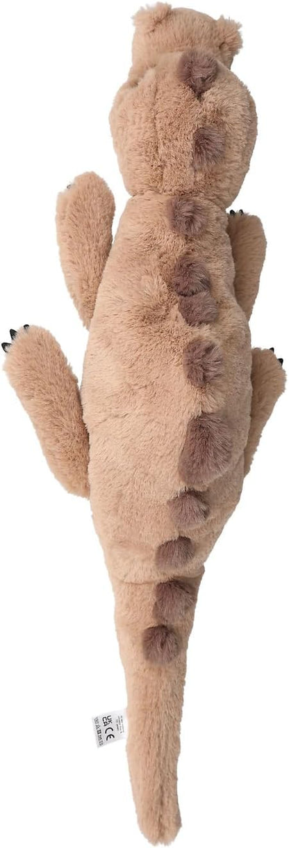 Depesche 13429 Dino World Cuddly Toy Dinosaur in Brown with Teeth in Dark Brown, Approx. 50 cm Large Plush Toy