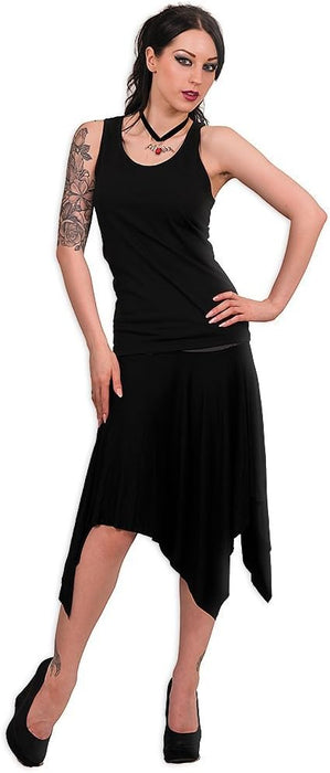 Spiral Women's Urban Fashion-Razor Back Top Black Vest