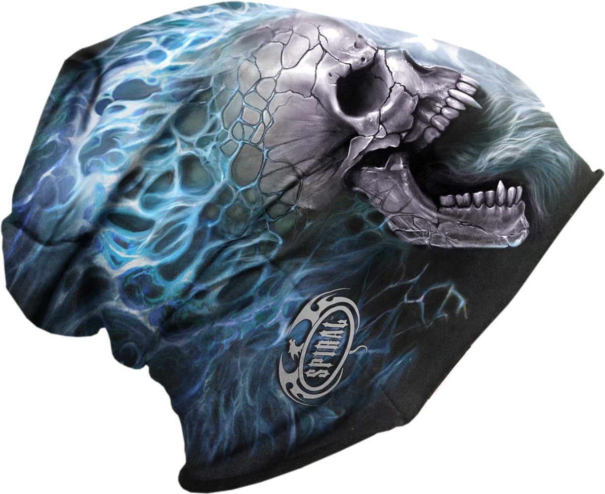 Spiral Direct Unisex Flaming Spine - Light Cotton Beanies Black Beanie, Black, One size (Manufacturer Size:One Size