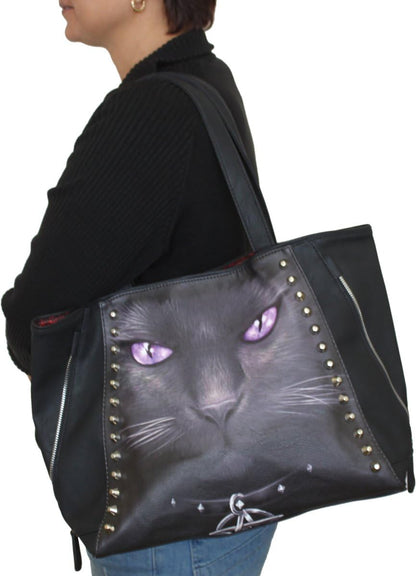 Spiral Black Cat Frauen Handtasche schwarz Rockwear