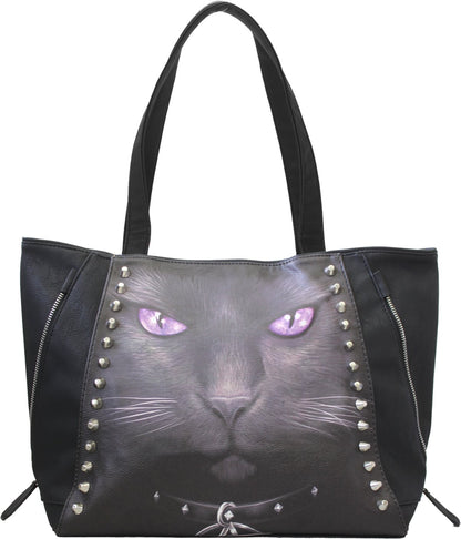 Spiral Black Cat Frauen Handtasche schwarz Rockwear