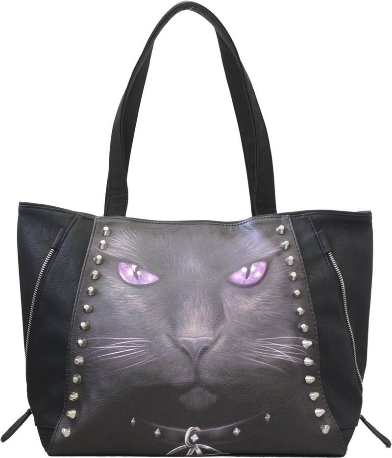 Spiral Black Cat Frauen Handtasche schwarz Rockwear