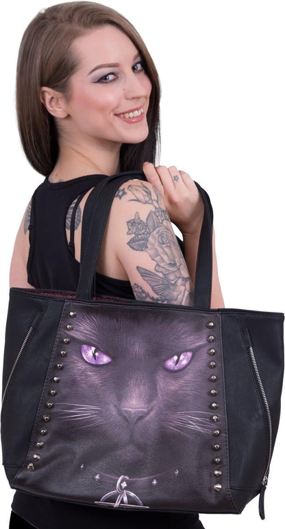 Spiral Black Cat Frauen Handtasche schwarz Rockwear