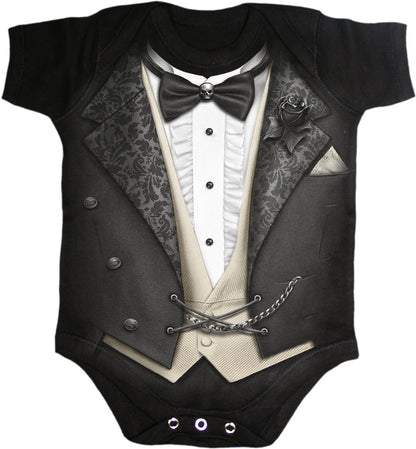 Spiral - Baby-Boys - TUXED - Baby Sleepsuit Black - Medium