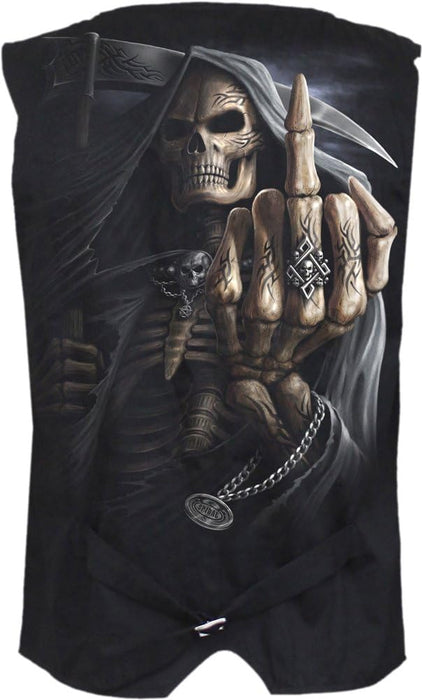 Spiral - Bone Finger - Gothic Waistcoat Four Button with Lining - S Black