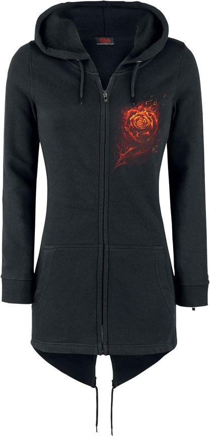 Spiral - BURNT ROSE (Female Black Hoodies) Small